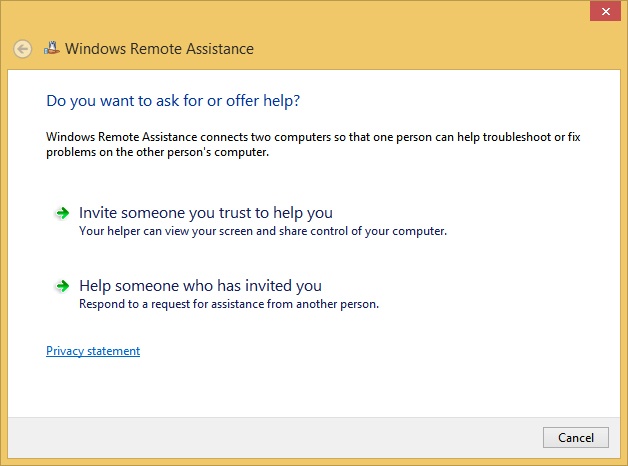 The user must initiate a Remote Assistance session.