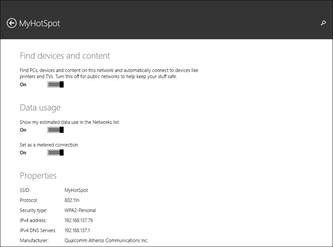 Configure the settings for a shared broadband connection.