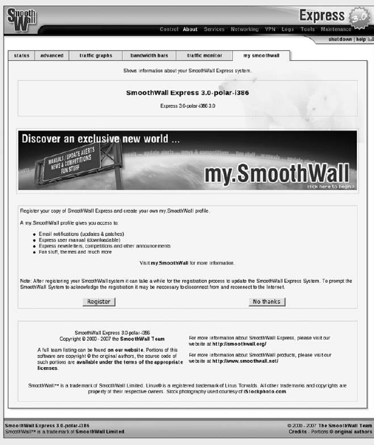 SmoothWall, a Linux host software firewall.