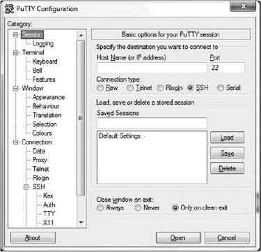 PuTTY is an application that leverages SSH to provide secure connections to hosts.