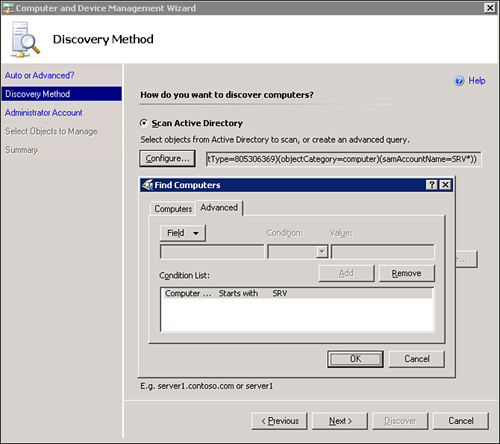 Using a custom LDAP query to scan Active Directory.