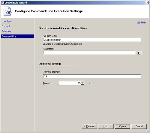 Select the batch file for the command-line execution.