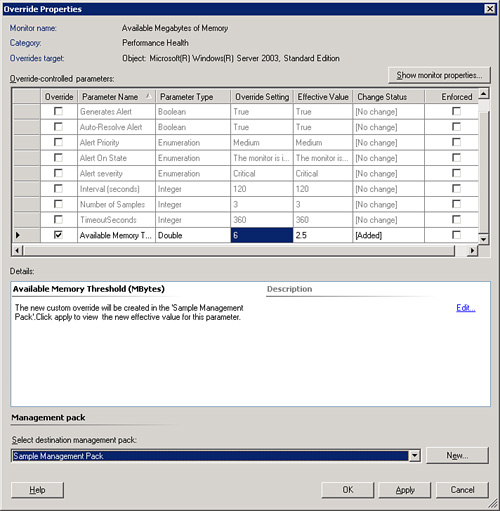 Changing the Available Memory Threshold parameter.