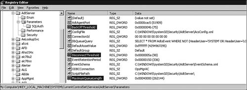 Performance-sensitive queue and threshold settings on the ACS Collector.