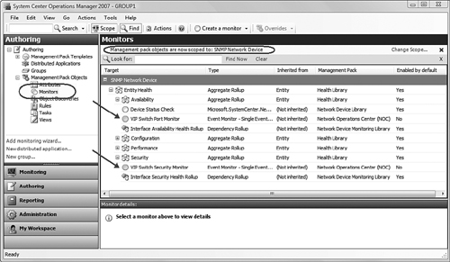 Custom monitors are disabled by default and saved to a custom management pack.