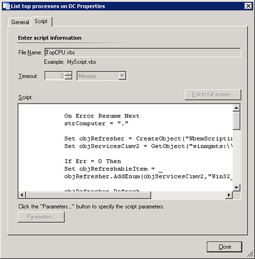 Top CPU script within the List Top Processes script.