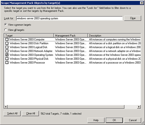 Limiting the scope within the authoring section of the Operations console.