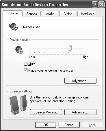 Use the Volume tab to set the output options for your soundboard.