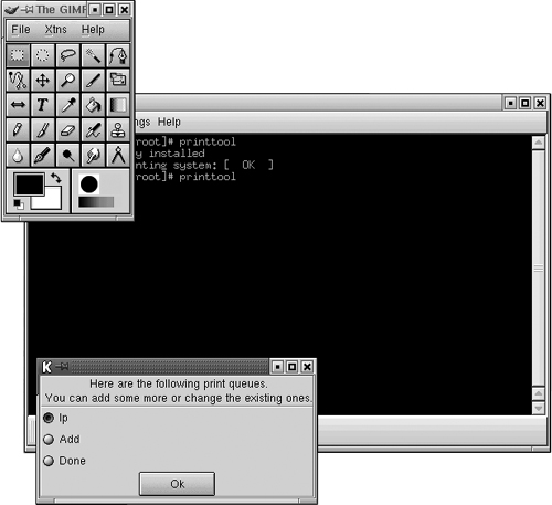 The printtool application allows you to edit or install new print queues.