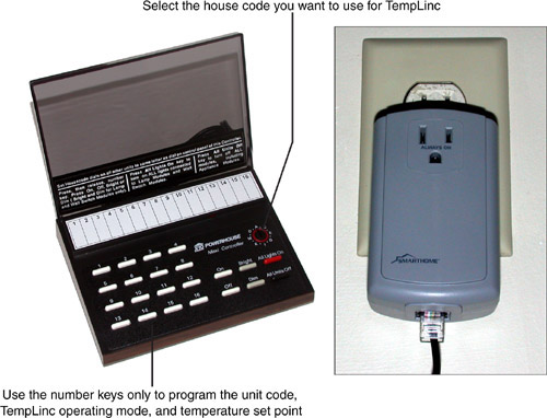A Maxi Controller is used to program the TempLinc.