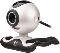 The Logitech Quick Cam Pro 4000 is a USB-based webcam that connects to the USB port on a home computer. Image courtesy of Logitech.