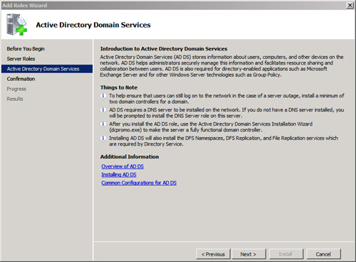 FIGURE 14.10. Active Directory Domain Services Installation Wizard.