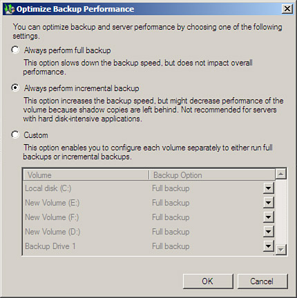 FIGURE 18.13. Optimize backup performance.