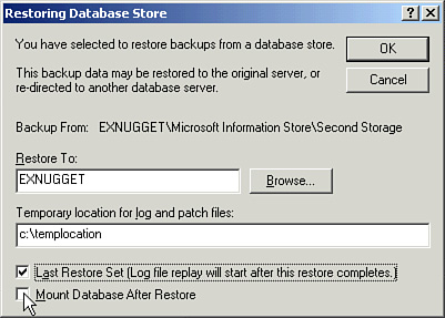 Restoring a database to a different server.