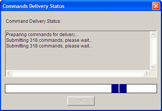 Cisco SDM commands delivery status.