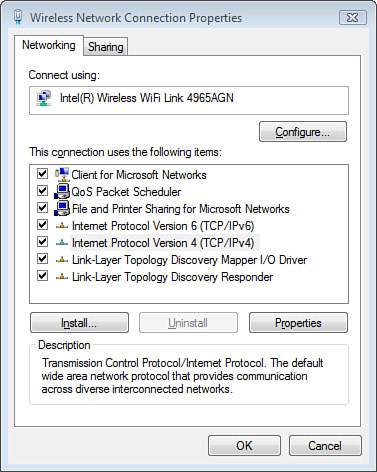 Editing Windows Vista’s Internet Protocol settings.