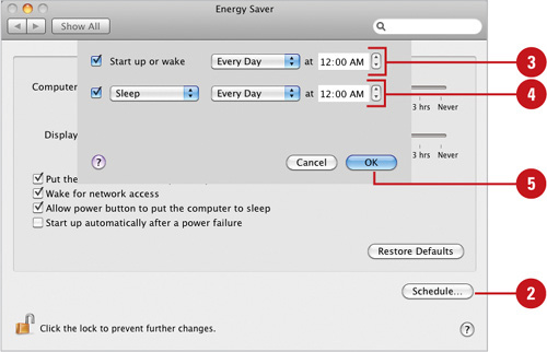 Set a Sleep, Startup, or Shut Down Schedule