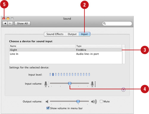 Set Sound Input Options