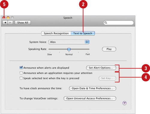 Speak selected text when the key is pressed.