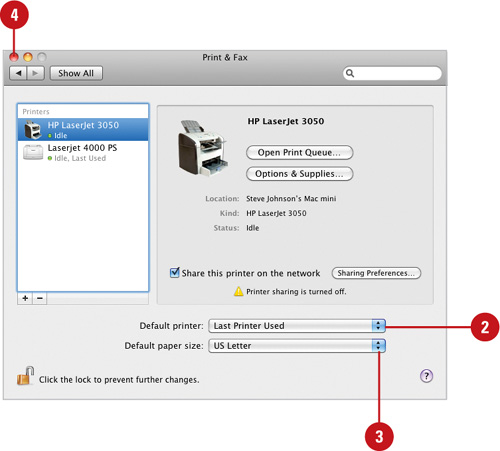 Set Default Printer Settings