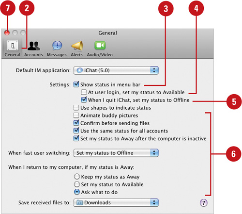 Turn On the iChat Status Menu