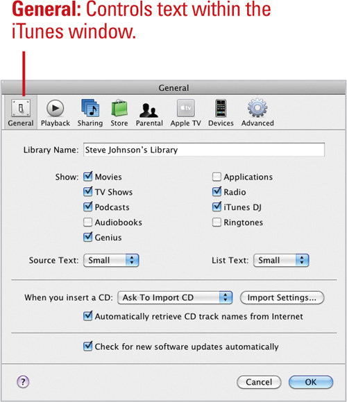 Setting iTunes Preferences