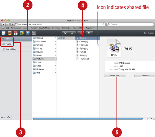 Share Files from MobileMe iDisk via E-mail