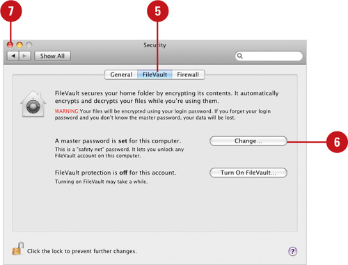 Set System Security Preferences