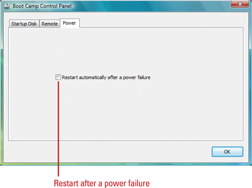 Restart after a power failure.