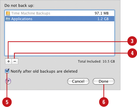 Exclude Items from a Backup