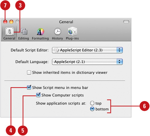 Display the Script menu