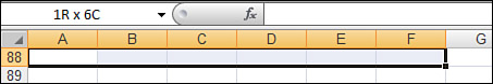 While you select cells with the keyboard, the Name box displays how many columns are selected for the first screen full of columns.