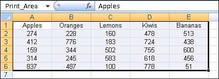 Excel creates its own names.