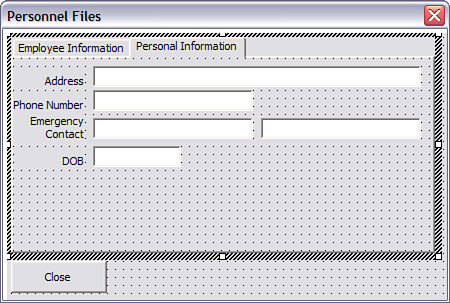 Place common controls on the main userform.