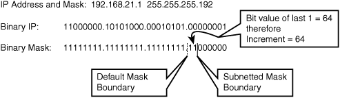 IP address and subnetted mask.