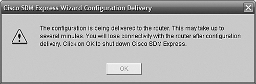 Configuration commit and disconnect warning.