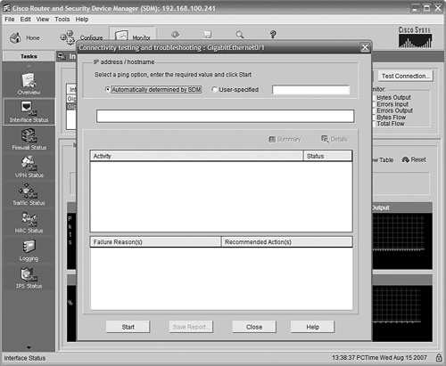 The SDM Connectivity and Troubleshooting page.