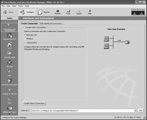 Configure Interfaces and Connections.