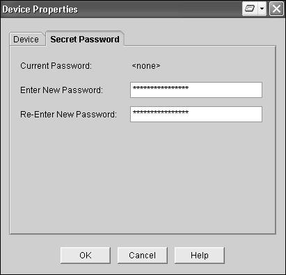 Secret password configuration.