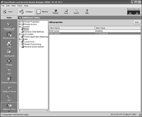 DNS properties with a new DNS server.