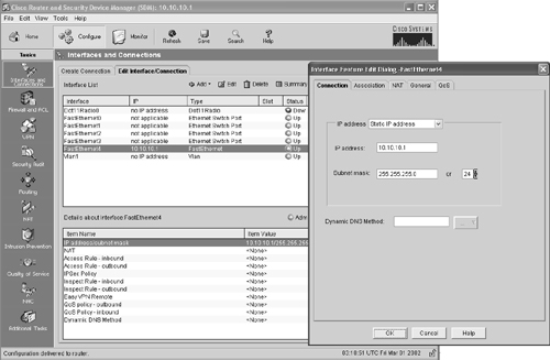 Interface Feature Edit Dialog - FastEthernet4.