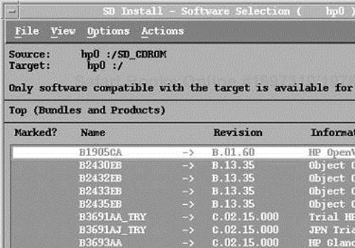 The software list on the CD-ROM as viewed in GUI.