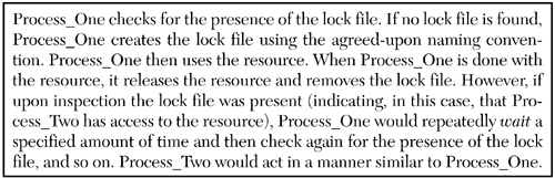 Using a lock file for communication with two processes.