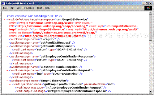 Emp401kService WSDL.