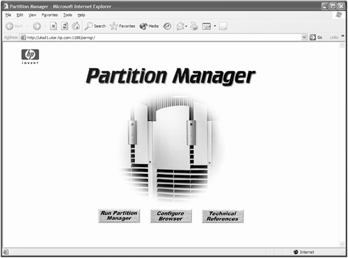 Web-based Partition Manager GUI.
