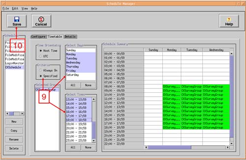 Specify a Timetable for a Surveillance Schedule.