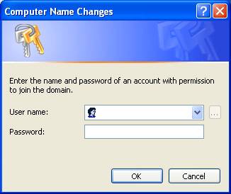 Computer Name Changes — Username and Password Panel