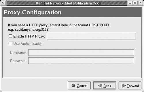 Configuring the Red Hat Network for a Proxy Server