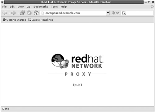 The Red Hat Network Proxy Server local Web site