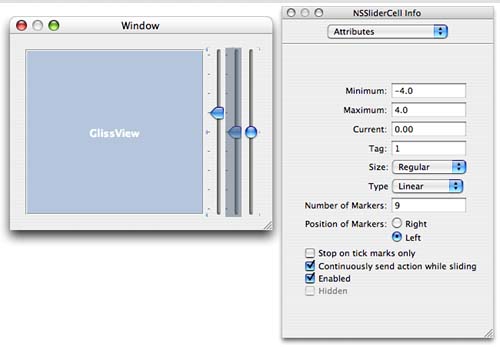 Set Limit, Initial Value, and Tag for First Slider Cell